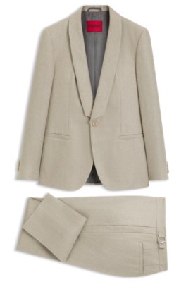Slim-fit suit in linen twill