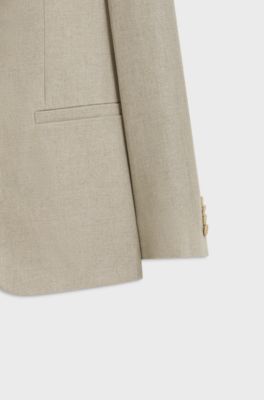 Abito slim fit in twill di lino, Beige