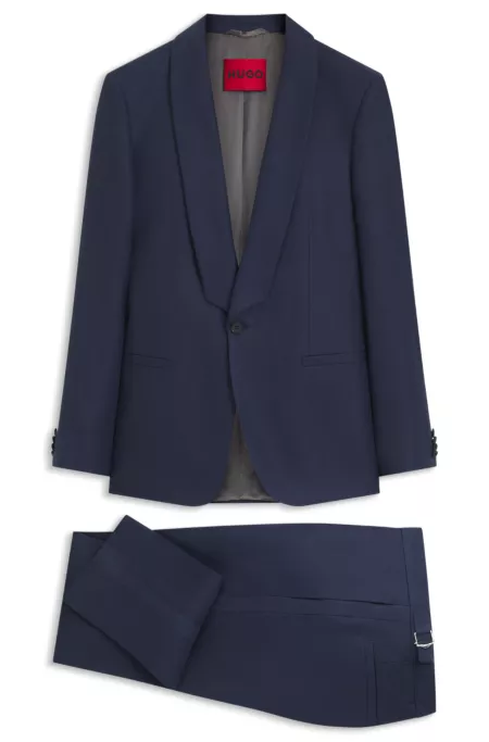 Slim-fit suit in linen twill
