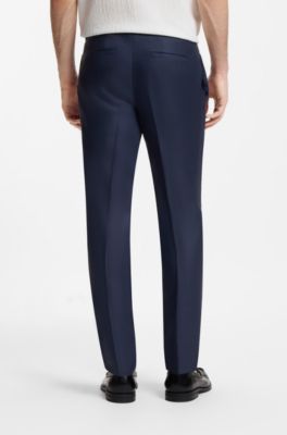 Slim-fit suit in linen twill, Dark Blue