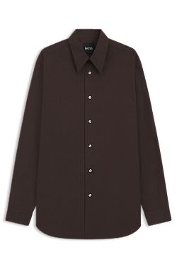 Regular-fit shirt in lightweight merino wool
