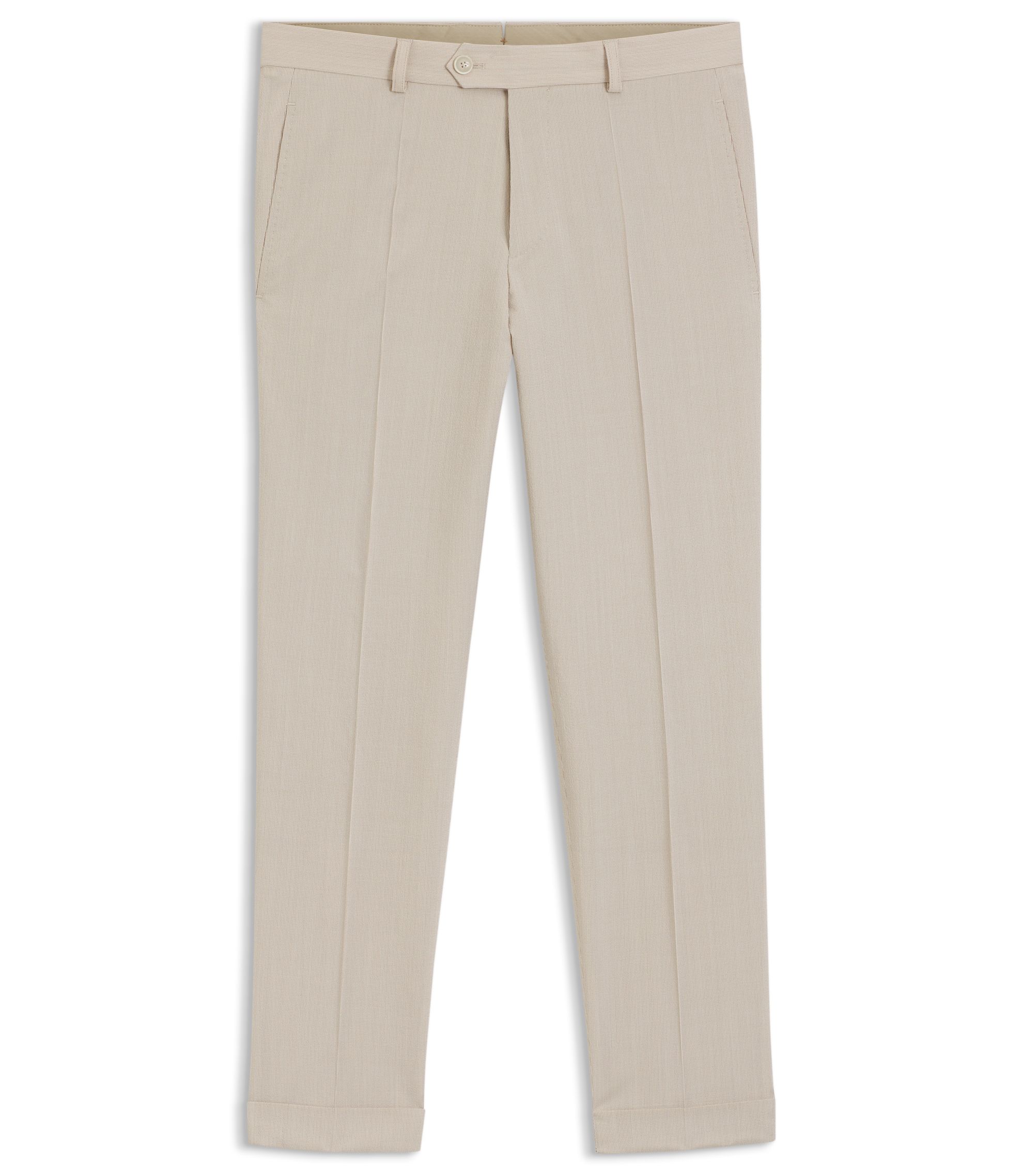 Tapered-Fit Hose aus Woll-Mix-Seersucker-Gewebe