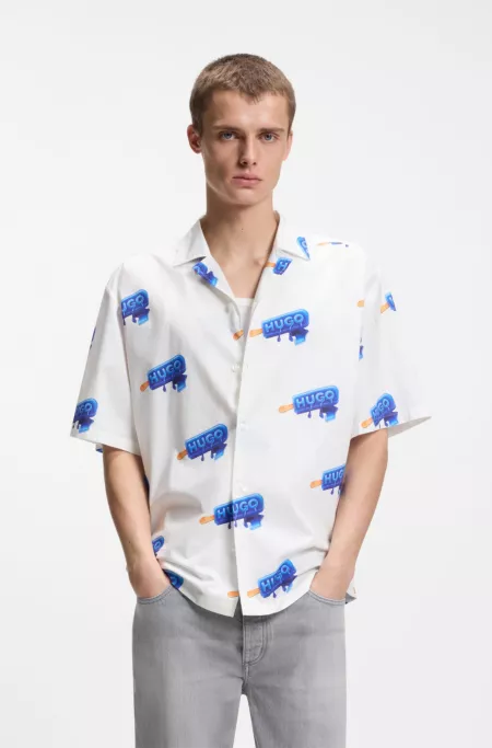 Relaxed-Fit Hemd mit Logo-Print