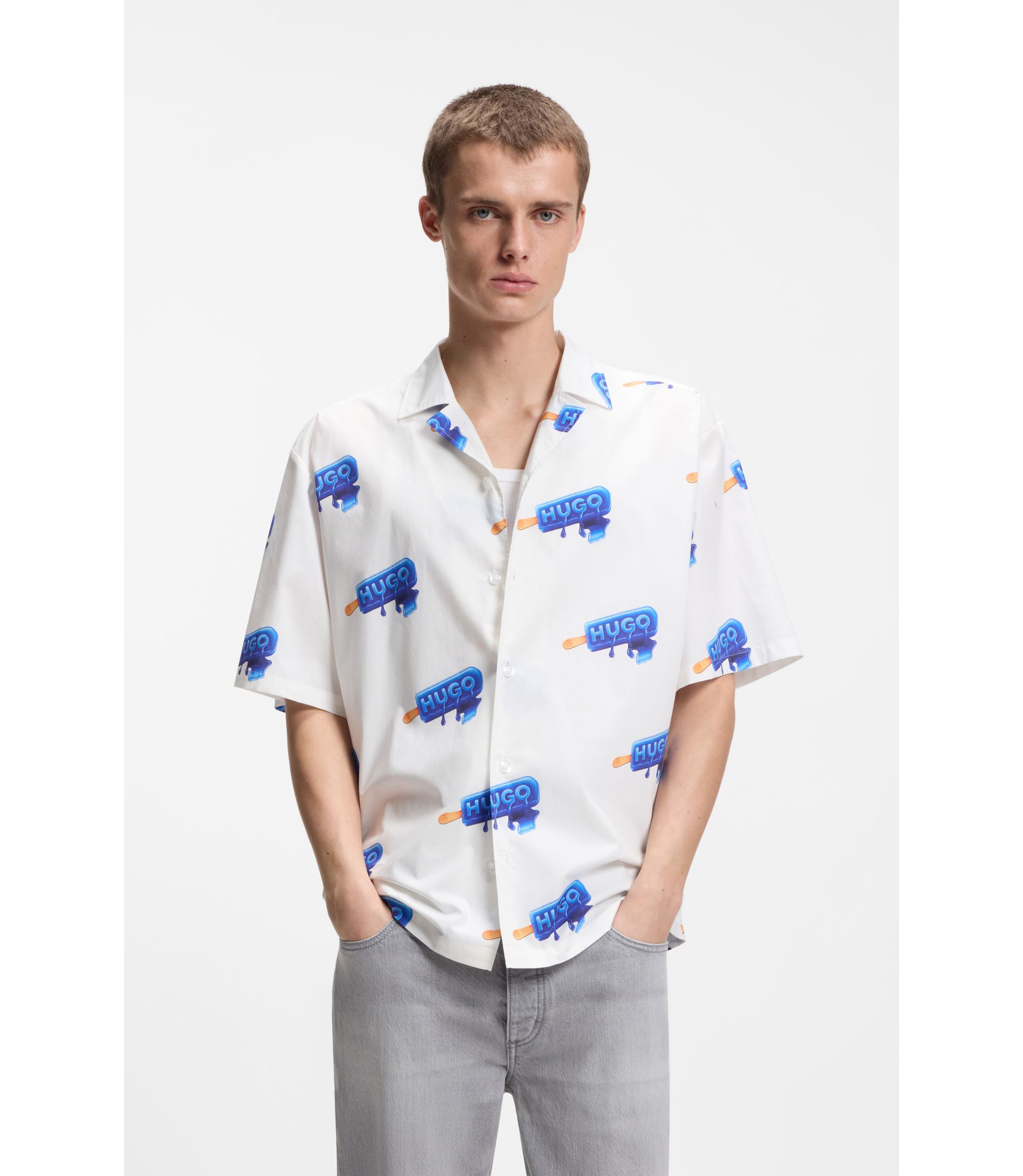 Relaxed-Fit Hemd mit Logo-Print