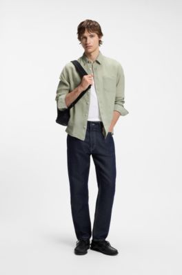 Relaxed-fit shirt in linen, Light Green