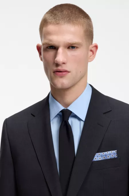 Silk pocket square with digital print and logo