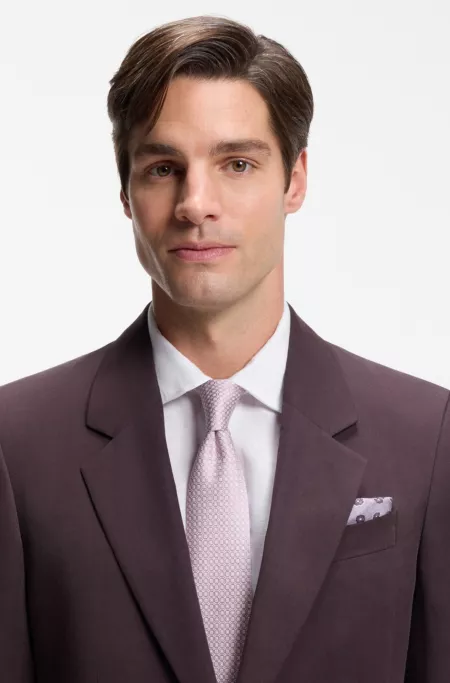 Silk pocket square with digital print and logo