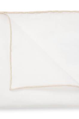 BOSS ONE Linen pocket square with contrast border 1