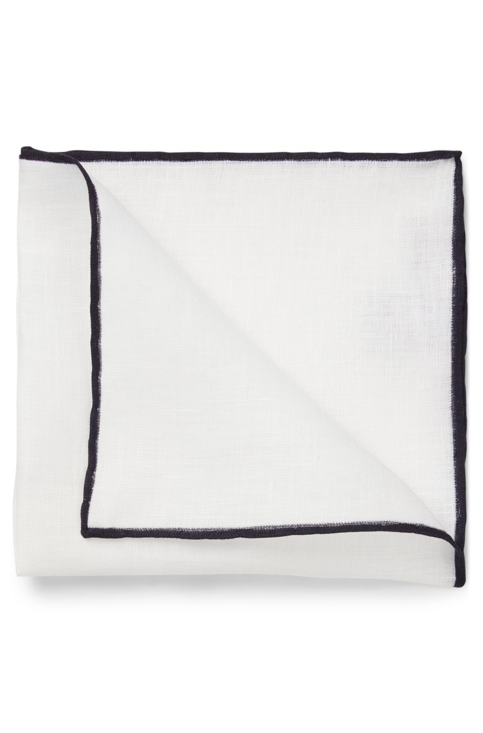 ONE Linen pocket square with contrast border