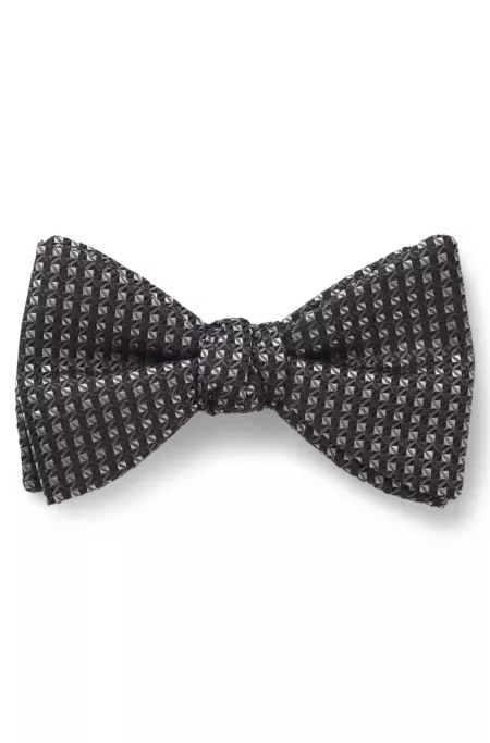 Silk bow tie with jacquard pattern
