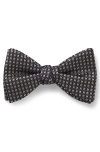 Silk bow tie with jacquard pattern, Black