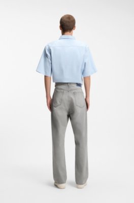 Hugo Baggy-fit jeans in grey stonewashed denim herr – bild 2
