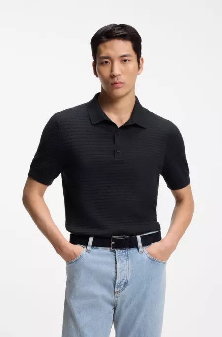 Short-sleeved sweater in silk and cotton