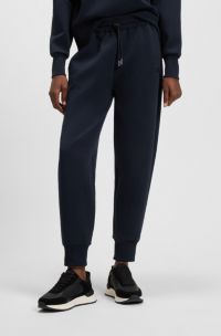 Relaxed-fit cotton-blend cuffed tracksuit bottoms, Dark Blue