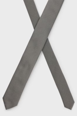 Silk tie with jacquard-woven pattern, Light Green