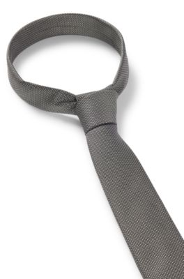 Silk tie with jacquard-woven pattern, Light Green