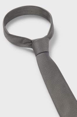 Silk tie with jacquard-woven pattern, Light Green