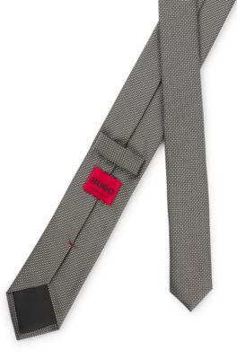 Silk tie with jacquard-woven pattern, Light Green