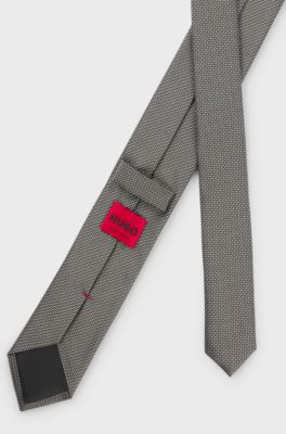 Silk tie with jacquard-woven pattern, Light Green