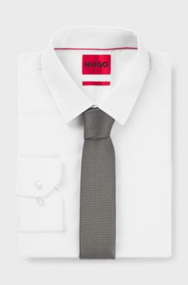 Silk tie with jacquard-woven pattern, Light Green