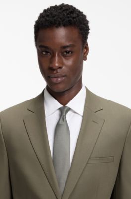 Silk tie with jacquard-woven pattern, Light Green