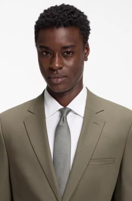 Silk tie with jacquard-woven pattern