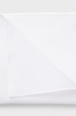 Linen pocket square, White
