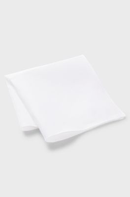 Linen pocket square, White