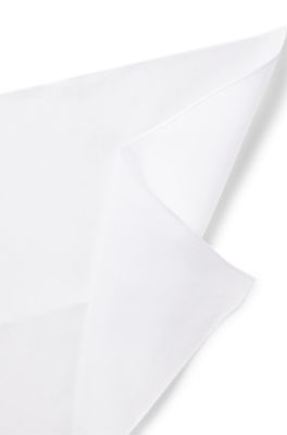 Carr&eacute; de poche en lin, Blanc