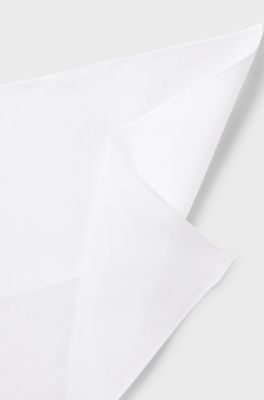 Linen pocket square, White
