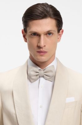 Linen pocket square, White