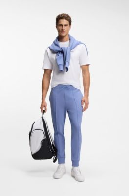 T-shirt in mesh di cotone con grafica ricamata, Bianco