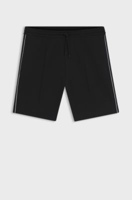 Shorts de algod&oacute;n con ribetes, Negro