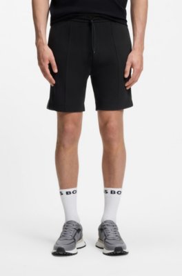 Cotton-blend shorts with piped trims