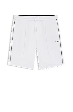 Cotton-blend shorts with piped trims