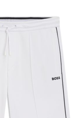 Cotton-blend shorts with piped trims, White