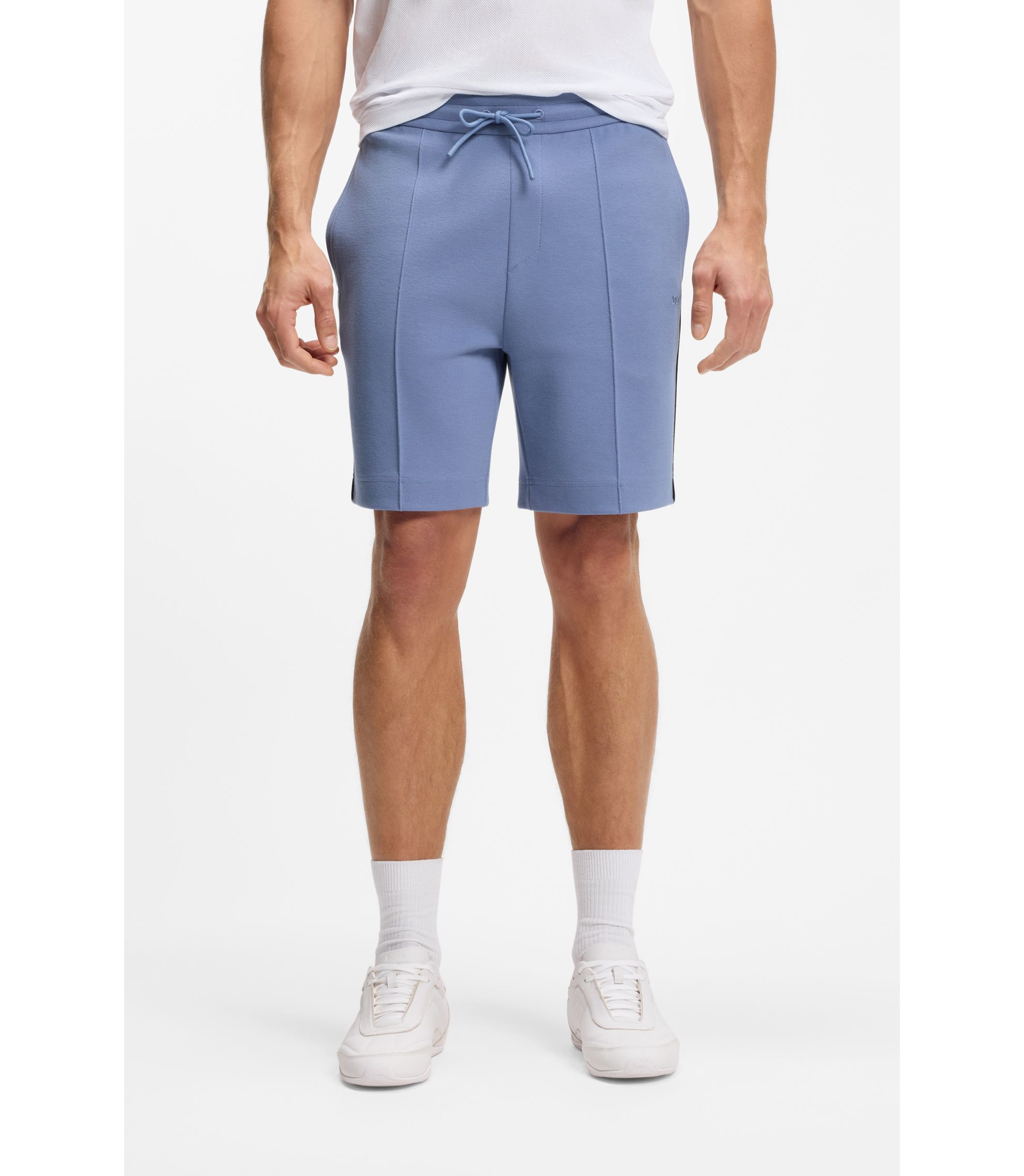 Shorts aus Baumwoll-Mix mit Paspeln