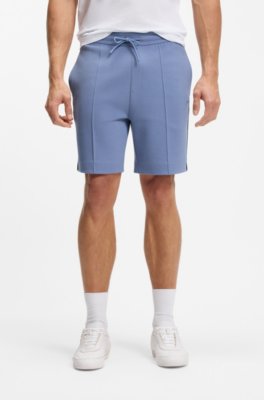 Cotton-blend shorts with piped trims