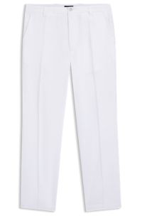 Straight-fit trousers in linen, White