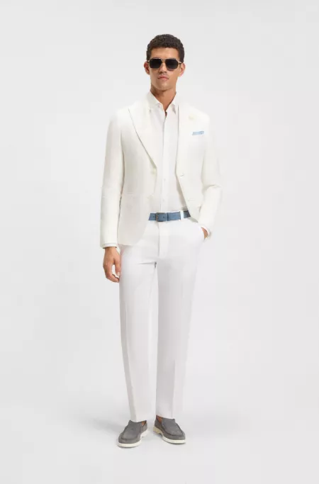 Straight-fit trousers in linen