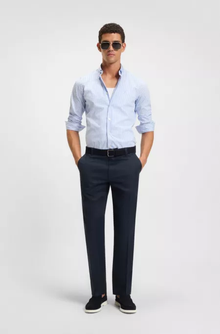 Straight-fit trousers in linen