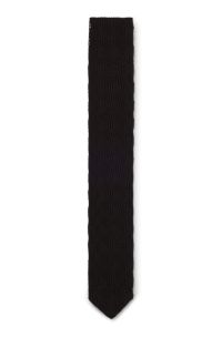 Cotton tie with knitted structure, Dark Brown