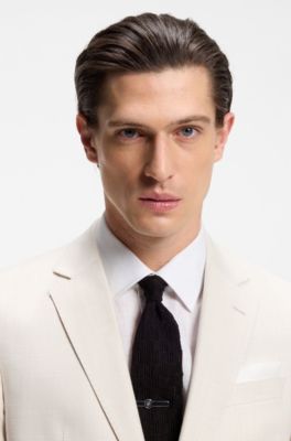 Cotton tie with knitted structure, Dark Brown