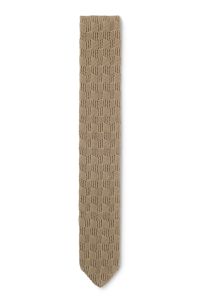 Cotton tie with knitted structure, Light Beige