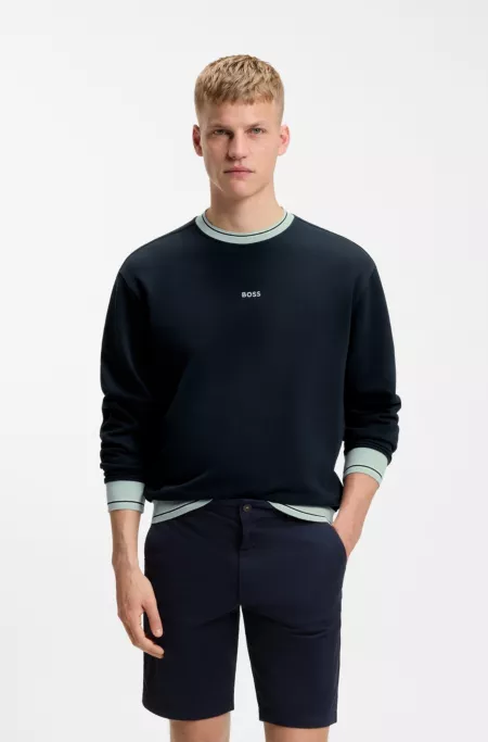 Cotton-terry sweatshirt with contrast details