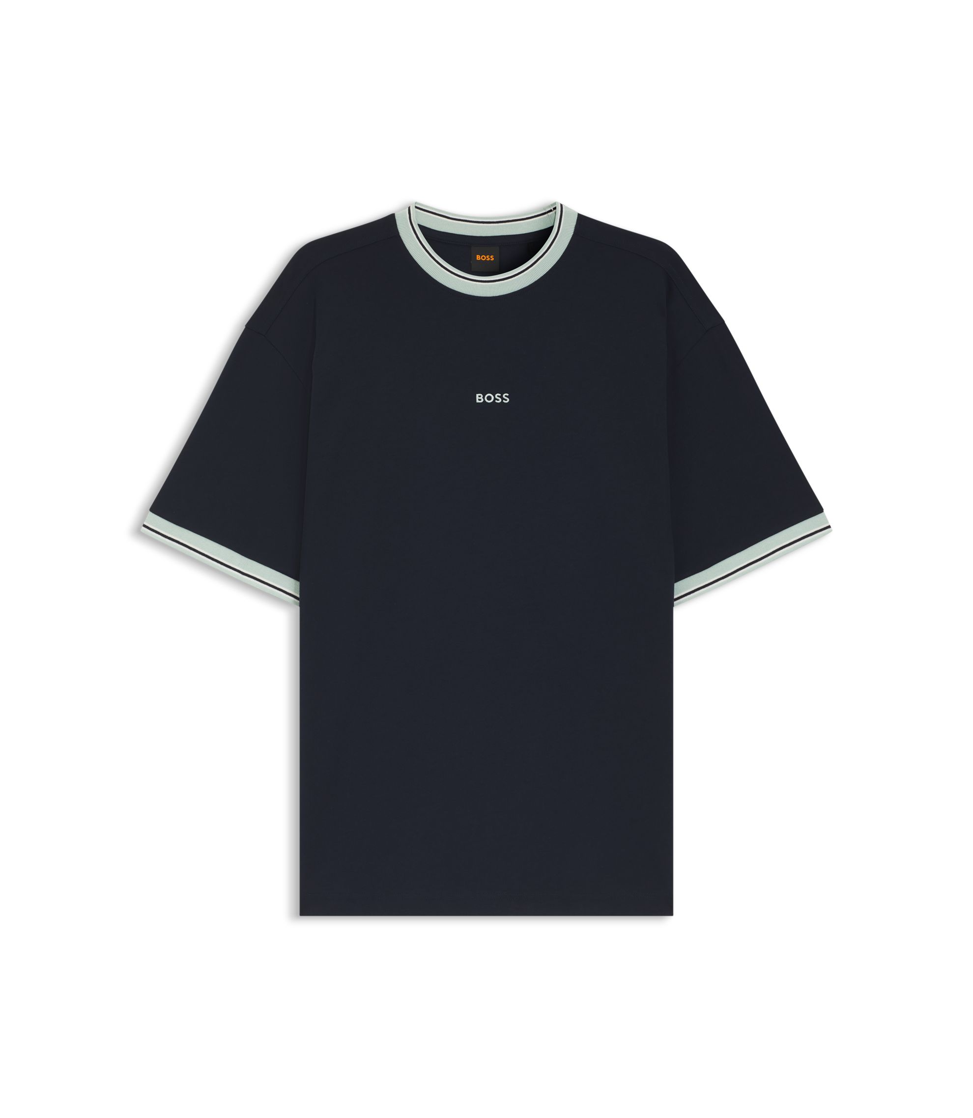 BOSS - リラックスフィットTシャツ コットン ライントリム - ダークブルー