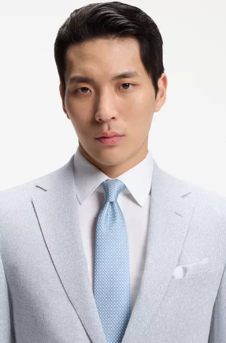 Two-piece regular-fit suit in stretch bouclé