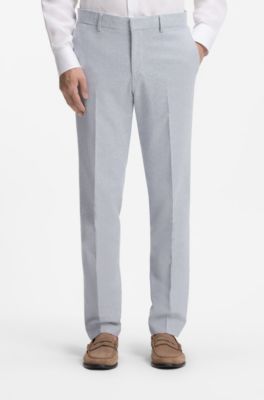 Zweiteiliger Regular-Fit Anzug aus Stretch-Boucl&eacute;, Hellblau