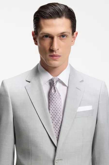 Traje slim fit de dos piezas en tejido con microestampado