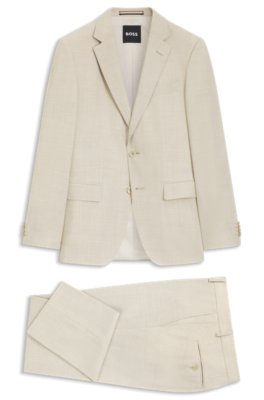 Two-piece slim-fit suit in micro-patterned fabric